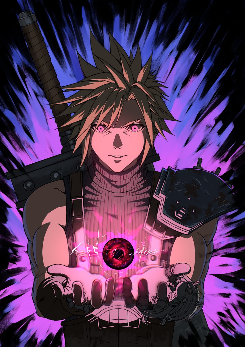 cloud strife (final fantasy and 3 more) drawn by zupakyo