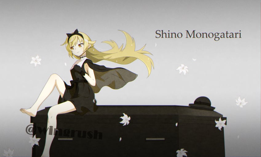 oshino shinobu (monogatari and 1 more) drawn by fooring