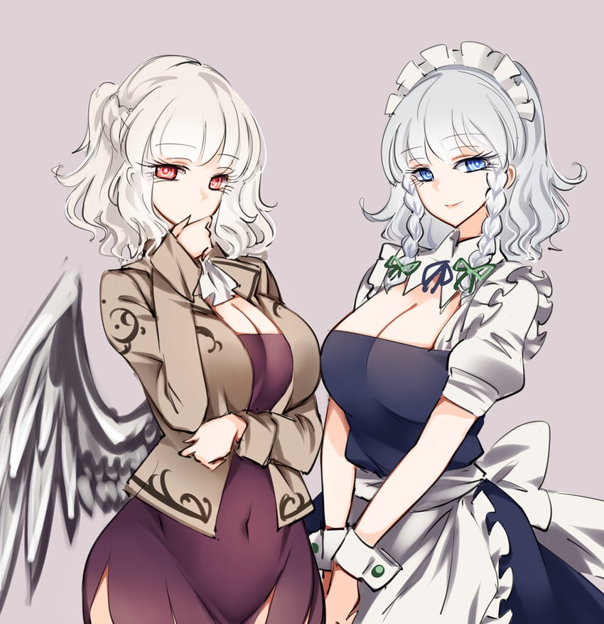 izayoi sakuya and kishin sagume (touhou) drawn by raptor7