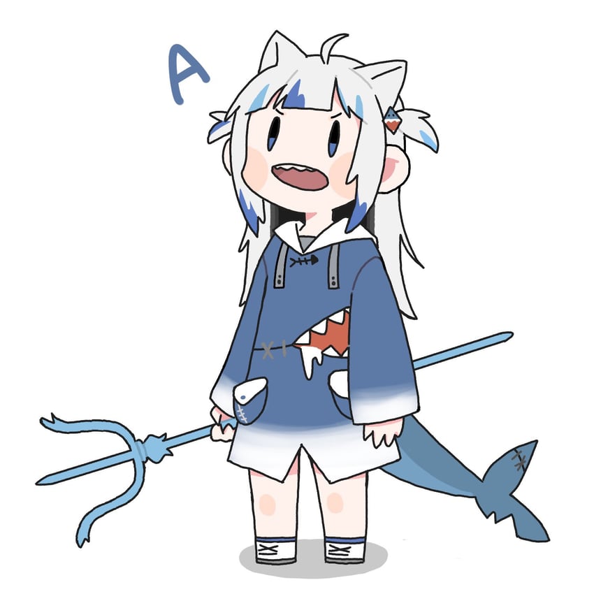 gawr gura (hololive and 1 more) drawn by paperdayo