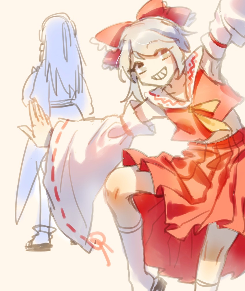 hakurei reimu and houlen yabusame (touhou and 1 more) drawn by wei_li