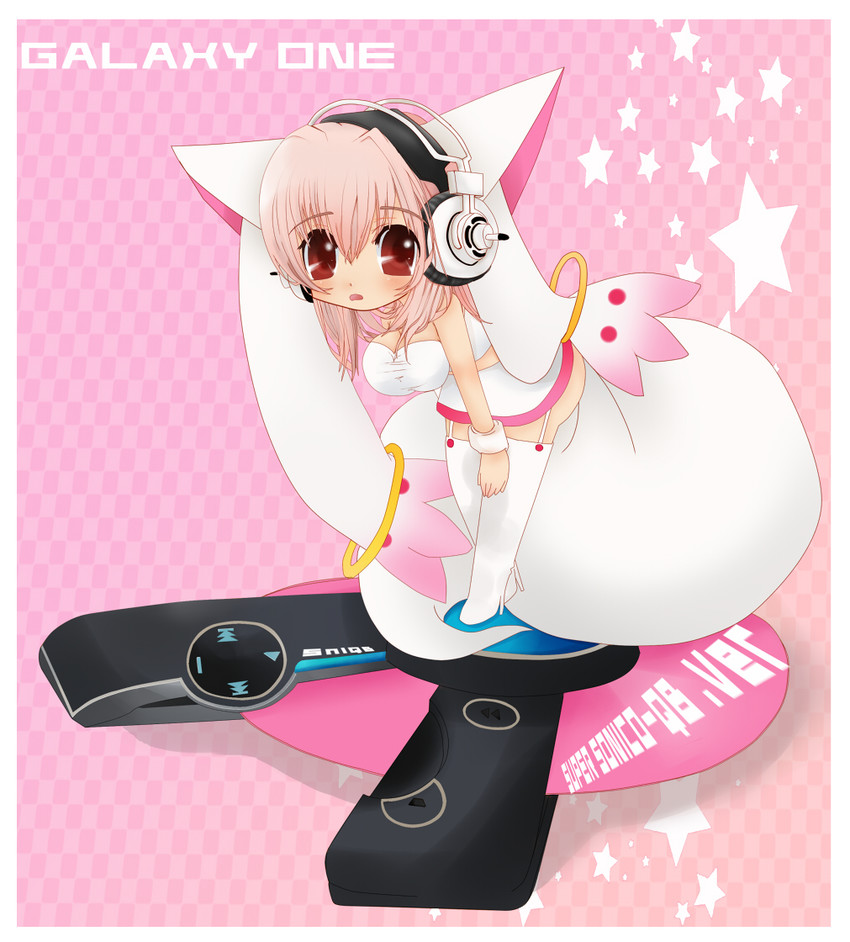 kyubey and super sonico (mahou shoujo madoka magica and 1 more) drawn by snowling