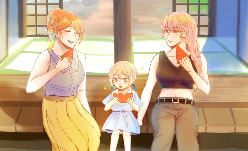 mori calliope, takanashi kiara, and clara mori (hololive and 1 more) drawn by siki_222
