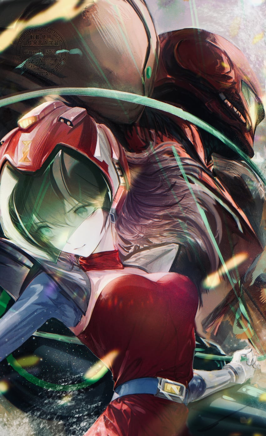samus aran and kanda momo (metroid and 1 more) drawn by renoahh