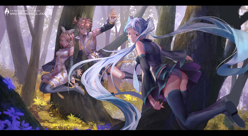 hatsune miku, kagamine rin, and kagamine len (vocaloid) drawn by yzrirido
