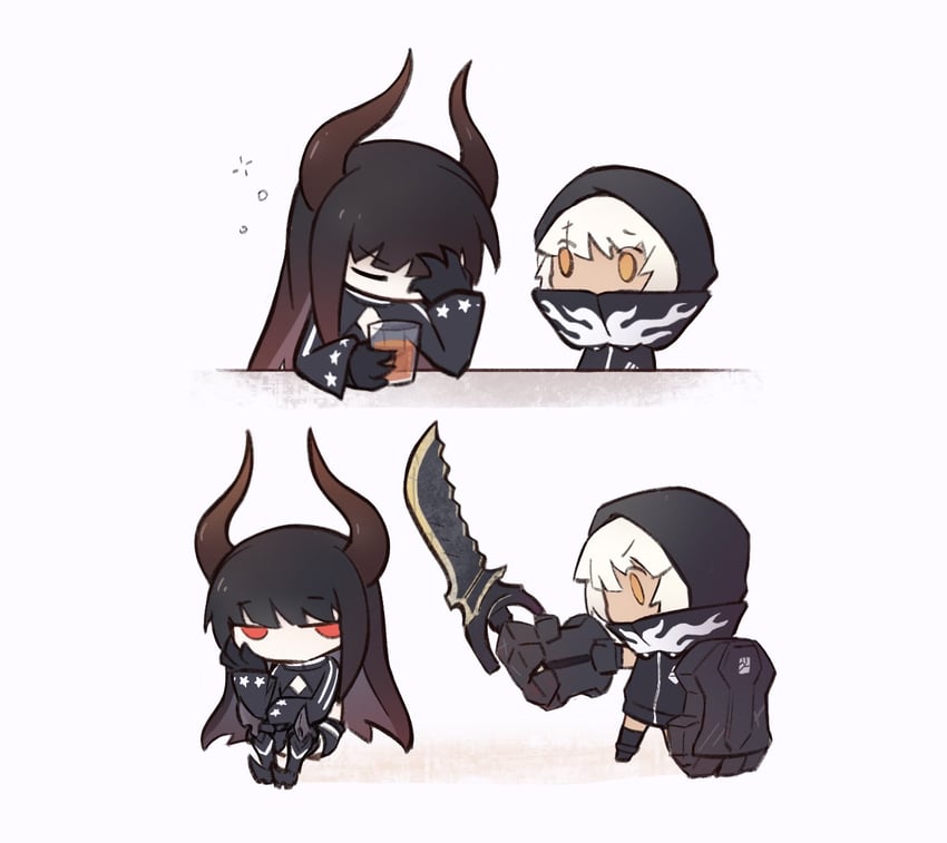 strength and black gold saw (black rock shooter) drawn by mehyuew39