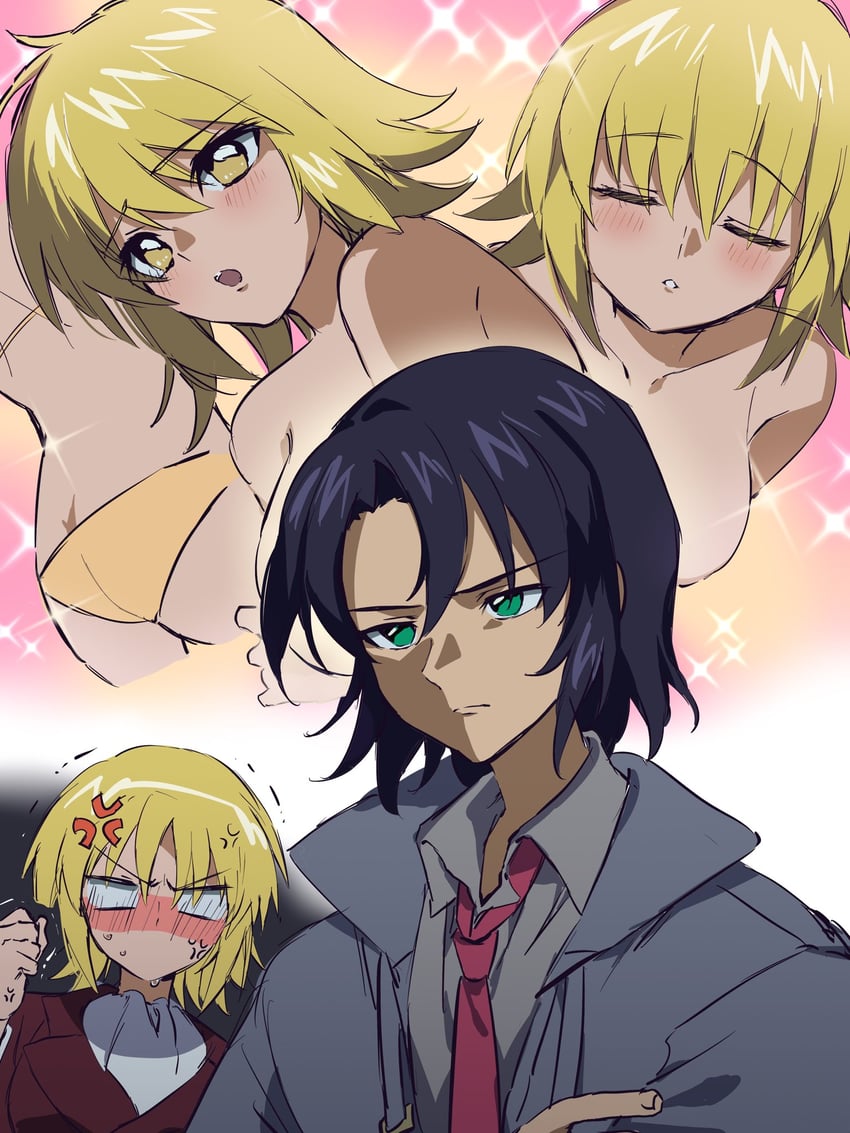 cagalli yula athha and athrun zala (gundam and 3 more) drawn by helloblowhollow