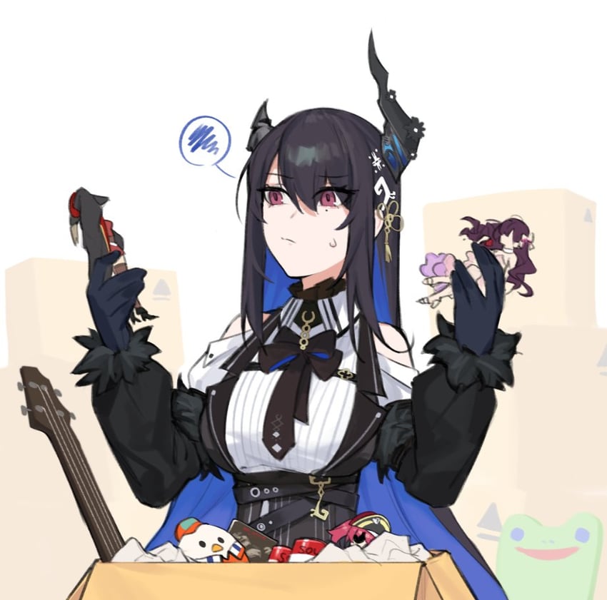 houshou marine, nerissa ravencroft, and kfp employee (hololive and 2 more) drawn by dasdokter