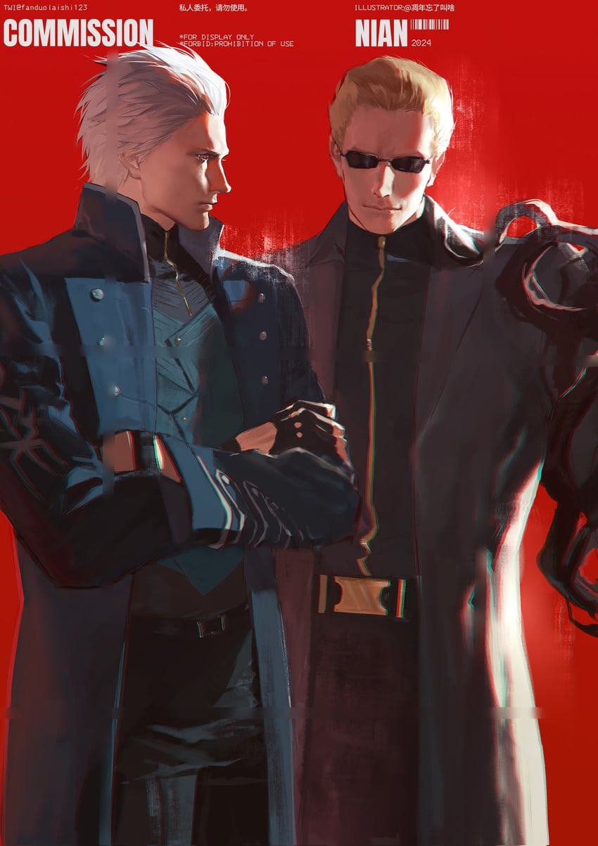 vergil and albert wesker (resident evil and 4 more) drawn by fanduolaishi123