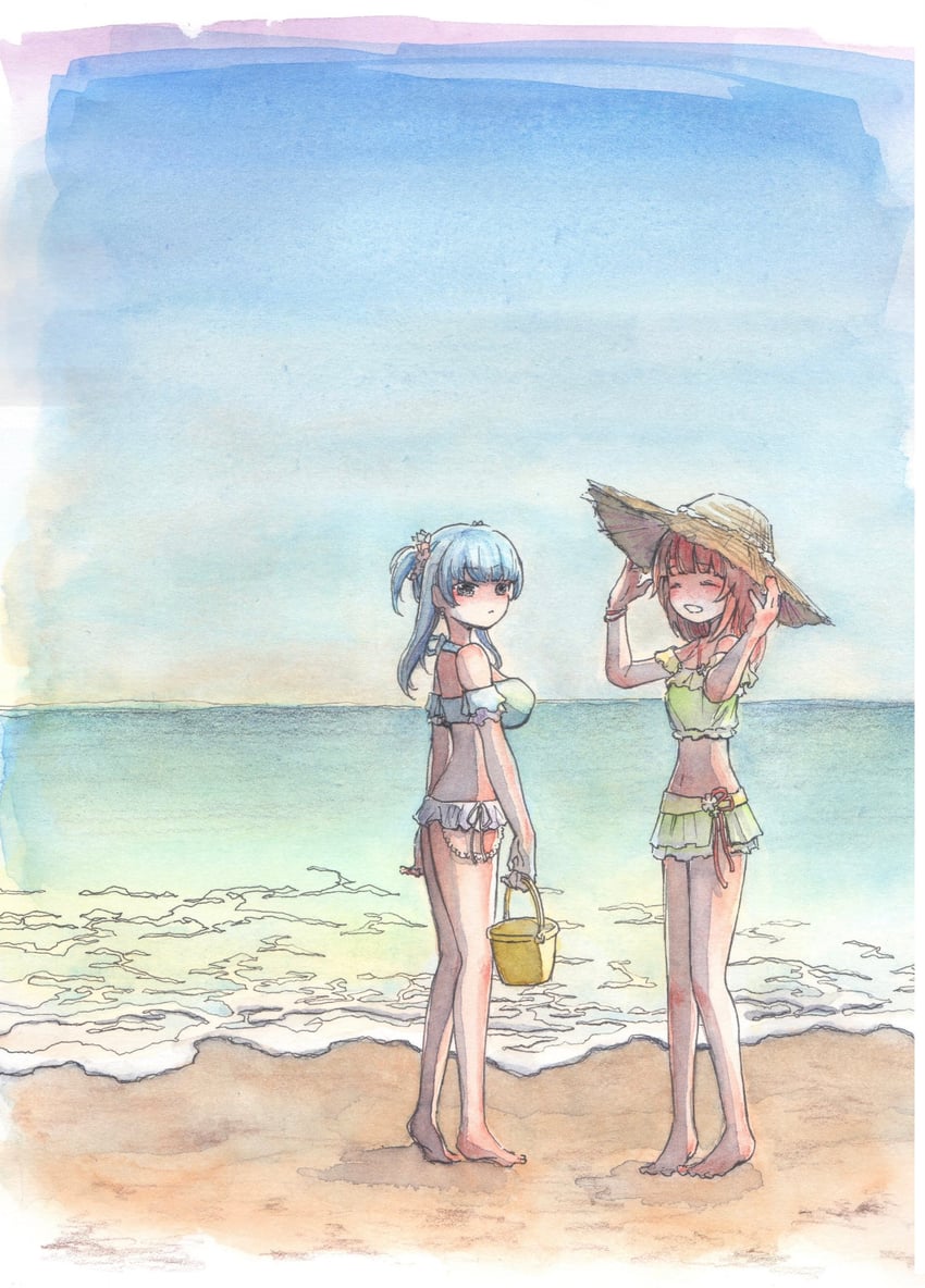 minami rena and akino kaede (mahou shoujo madoka magica and 1 more) drawn by tetemad_sen
