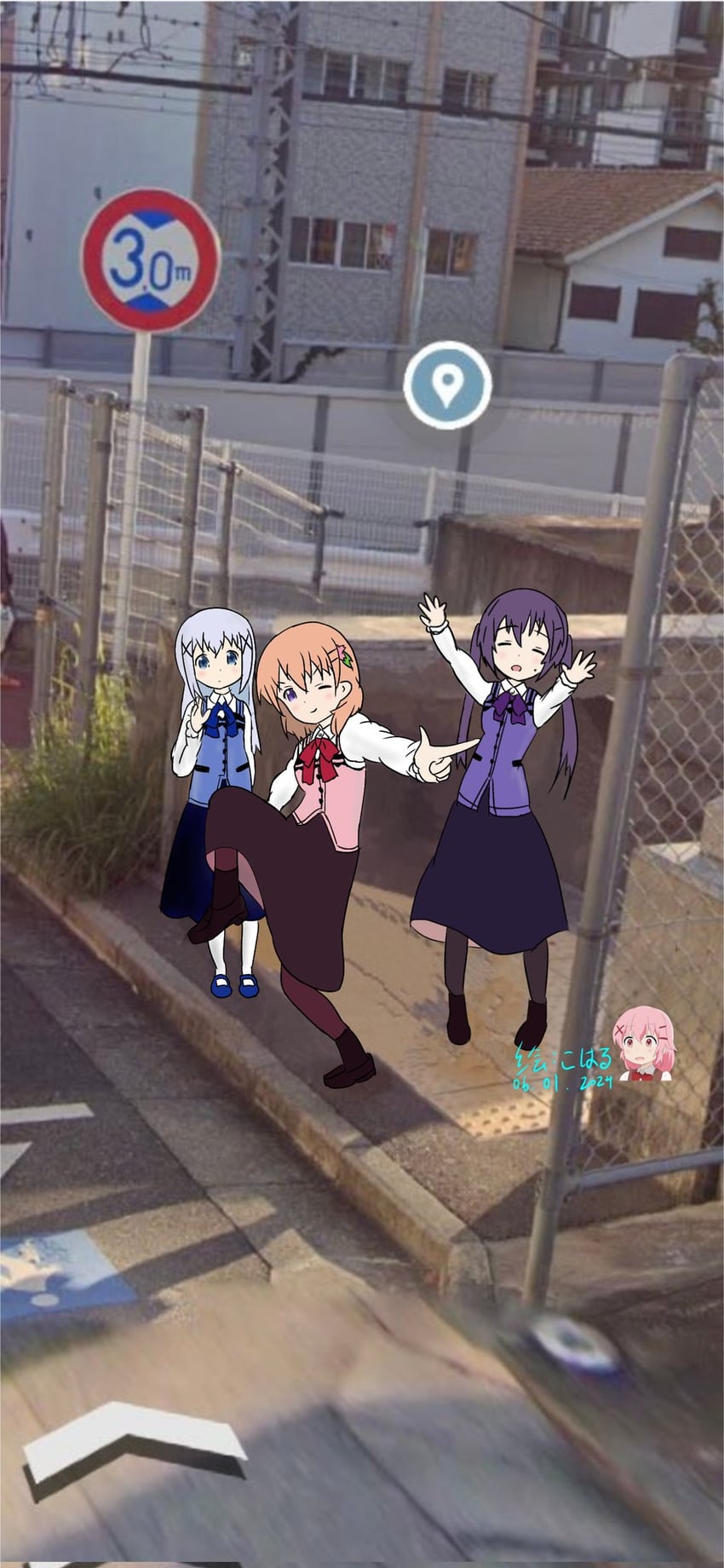 kafuu chino, hoto cocoa, and tedeza rize (gochuumon wa usagi desu ka?) drawn by chaos_nekomimi