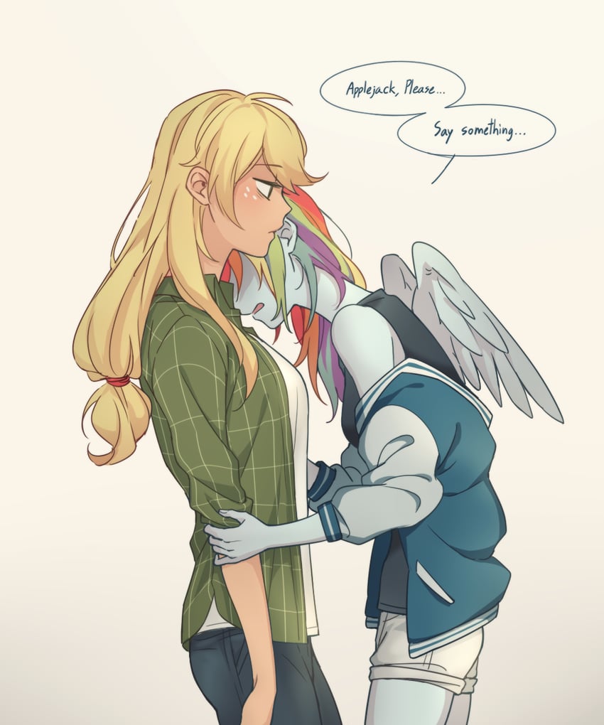 rainbow dash and applejack (my little pony and 2 more) drawn by dcon_34