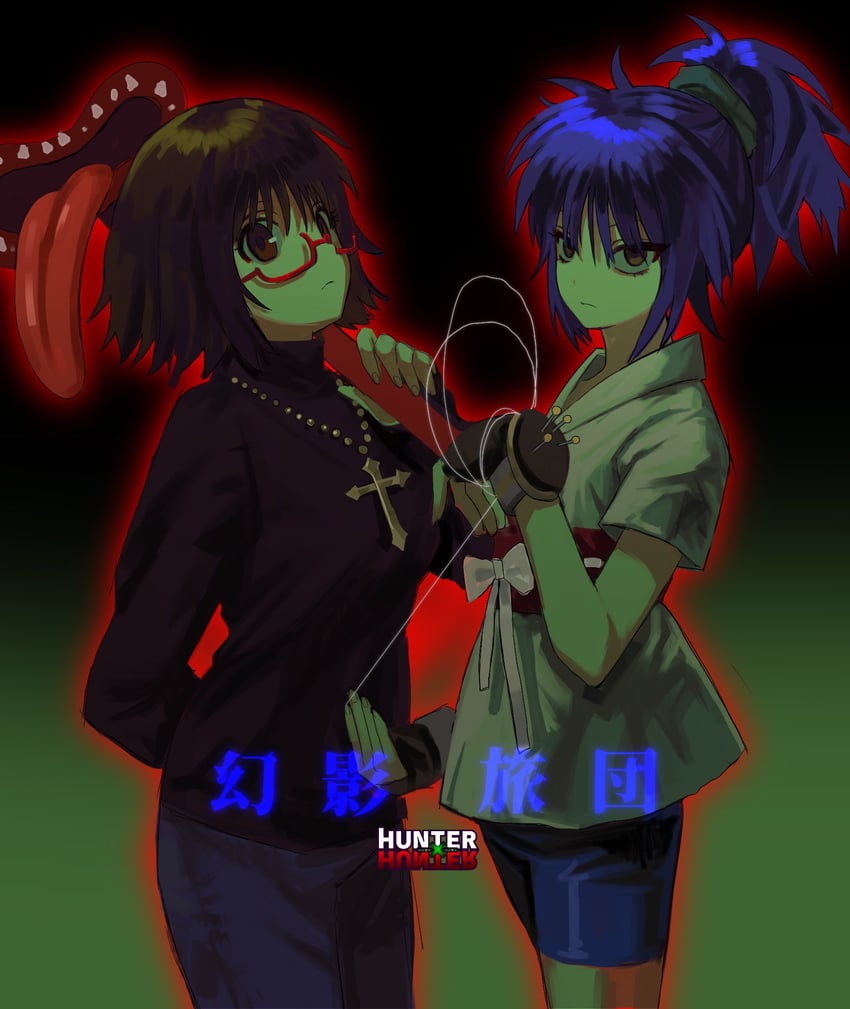 shizuku murasaki, machi komacine, and blinky (hunter x hunter) drawn by betti_(xx_betti)