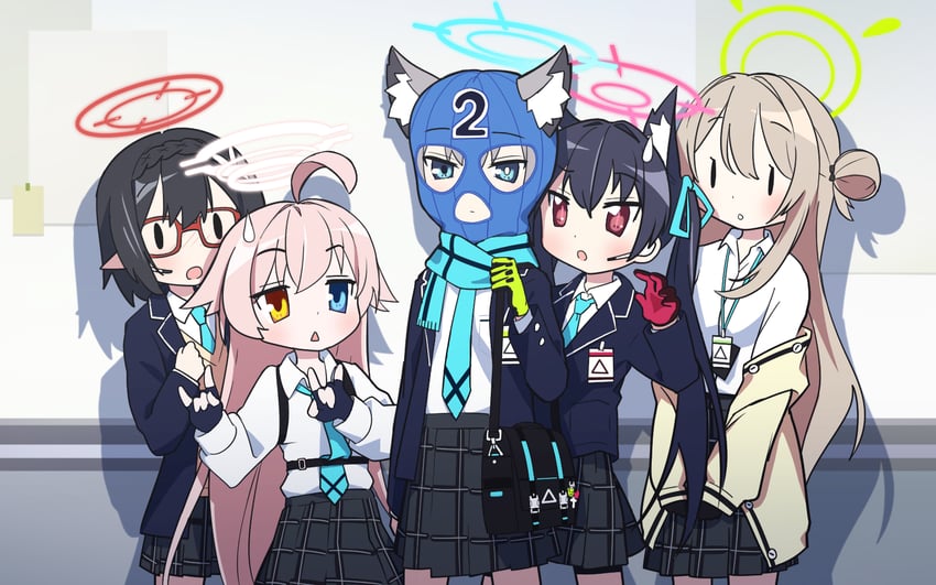 shiroko, hoshino, nonomi, serika, and ayane (blue archive and 1 more) drawn by ujuro