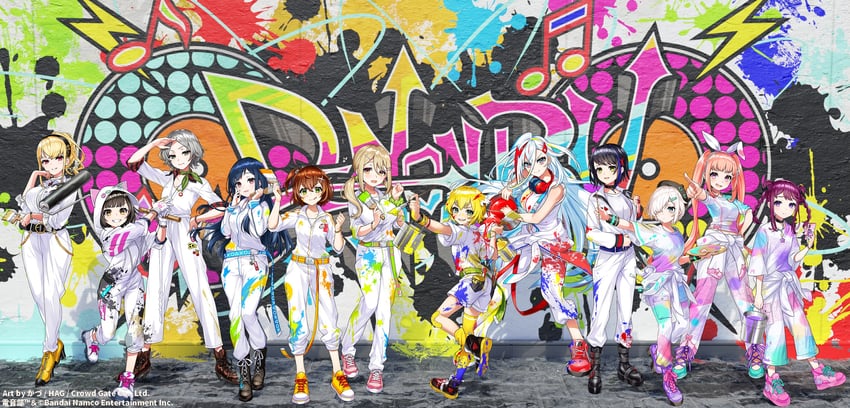 sakurano mimito, inubousaki shian, kurogane tama, minakami hina, hidaka reina, and 7 more (denonbu) drawn by mika_pikazo