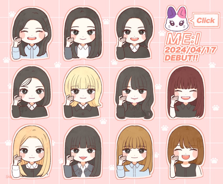 sakurai miu, kasahara momona, murakami rinon, takami ayane, ebihara tsuzumi, and 6 more (real life and 1 more) drawn by shirokuma_shio