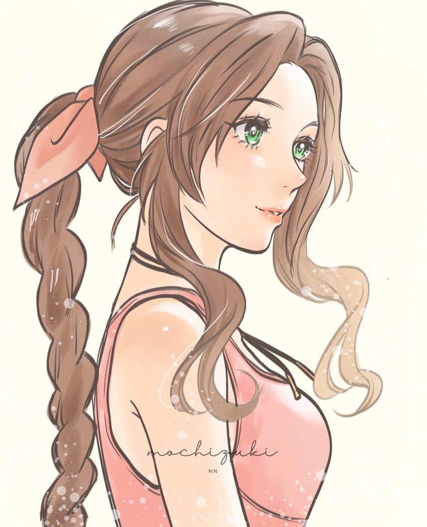 aerith gainsborough (final fantasy and 3 more) drawn by omochi_daisuki