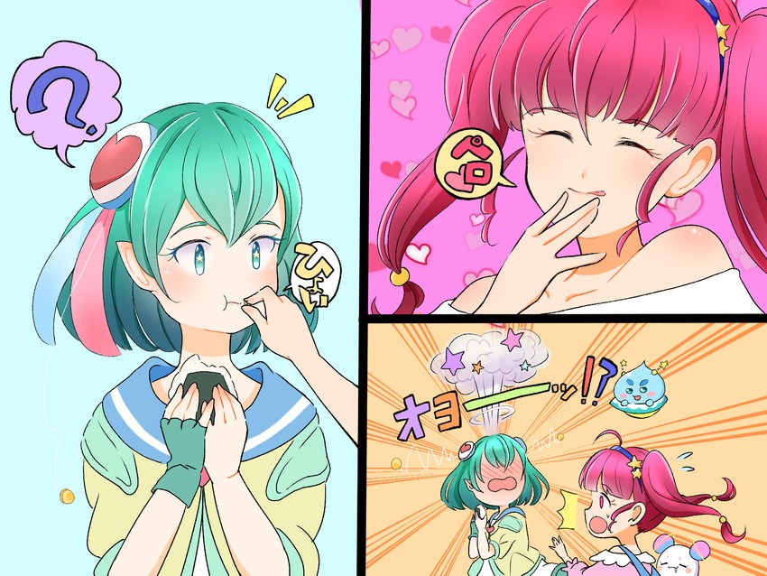 hagoromo lala, hoshina hikaru, prunce, and fuwa (precure and 1 more) drawn by uokichi_(rururu0906)