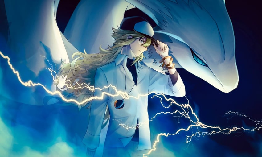 n and reshiram (pokemon and 1 more) drawn by mocha_pkt