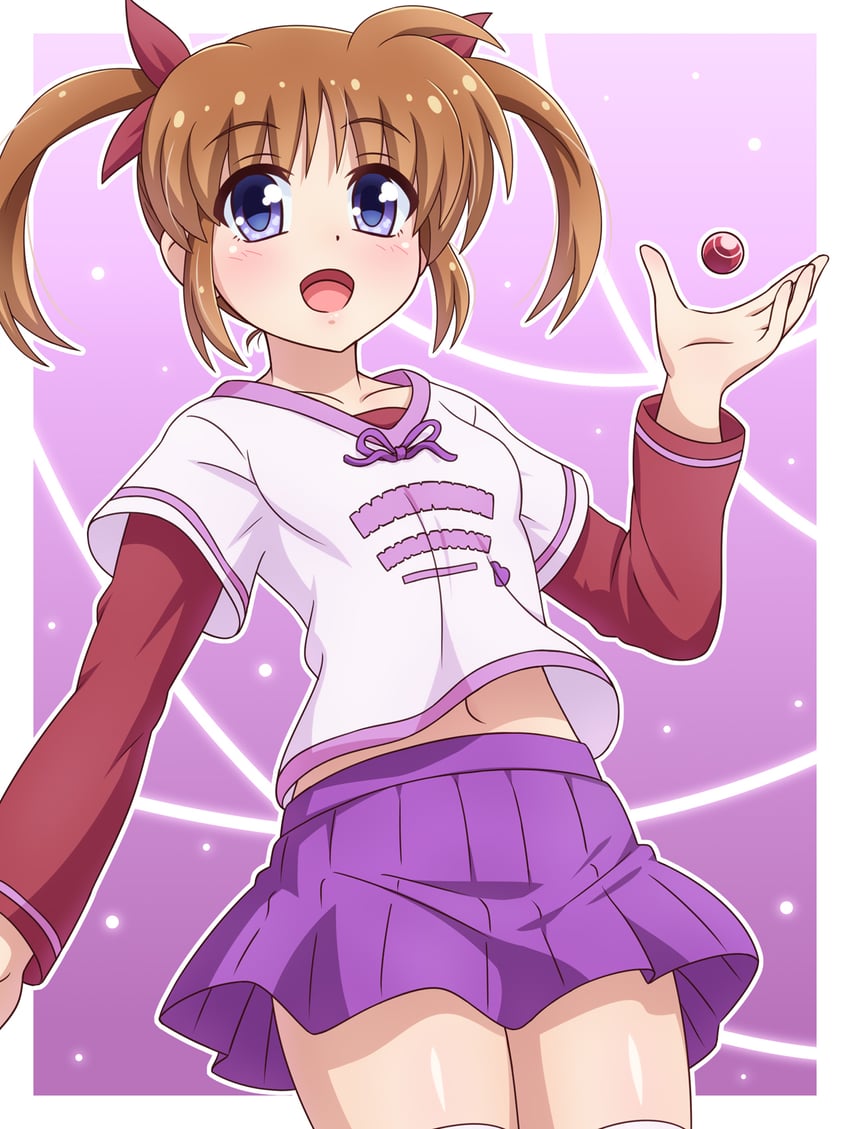 takamachi nanoha and raising heart (lyrical nanoha and 2 more) drawn by yosuzu