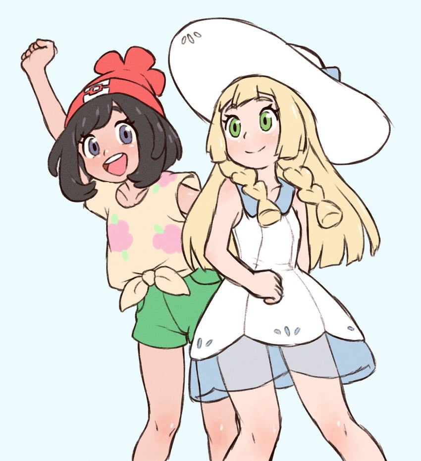lillie and selene (pokemon and 1 more) drawn by beachepisode
