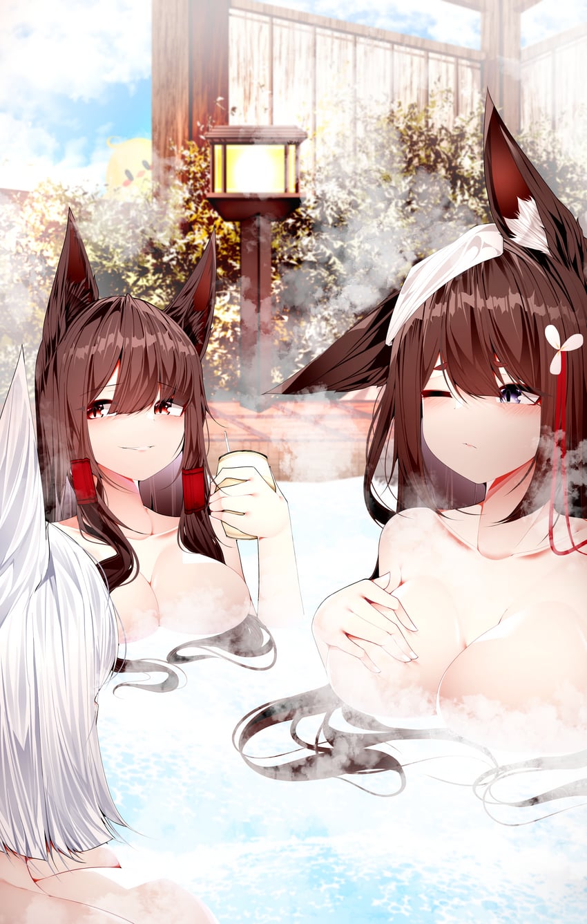 manjuu, kaga, akagi, and amagi (azur lane) drawn by samip
