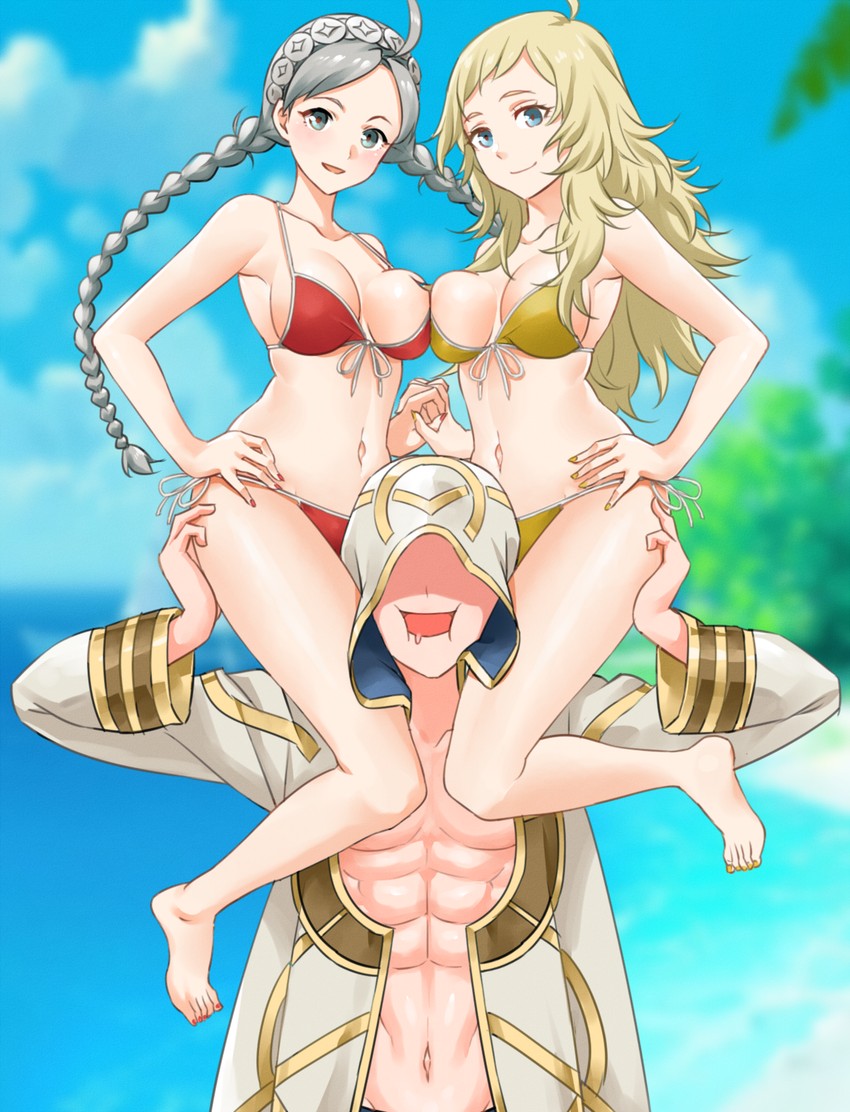 kiran, nina, ophelia, and male kiran (fire emblem and 2 more) drawn by igni_tion