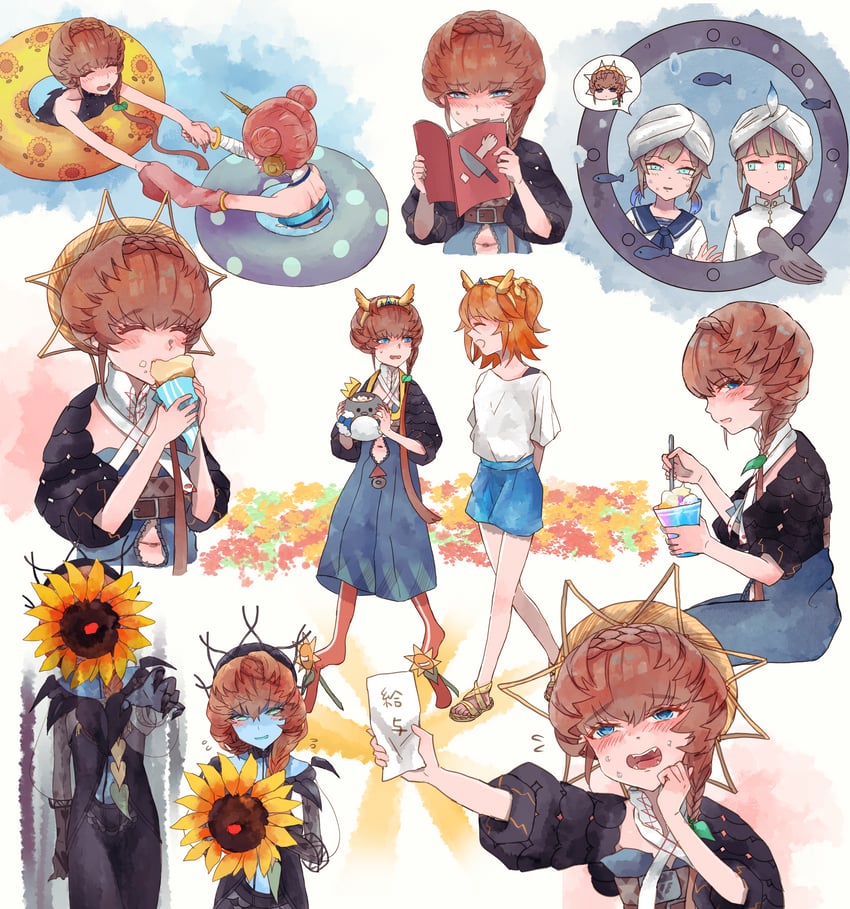 fujimaru ritsuka, frankenstein's monster, van gogh, nemo, captain nemo, and 1 more (fate and 1 more) drawn by shimogamo_(shimomo_12)