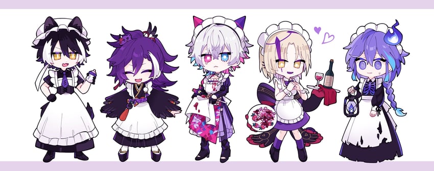 gavis bettel, kageyama shien, banzoin hakka, magni dezmond, phantom, and 1 more (holostars and 1 more) drawn by bk0416_v
