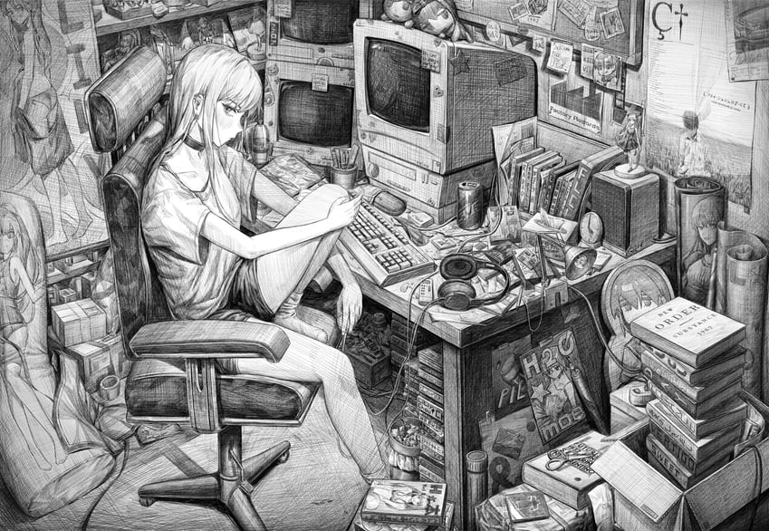 hatsune miku (original and 8 more) drawn by subfiction
