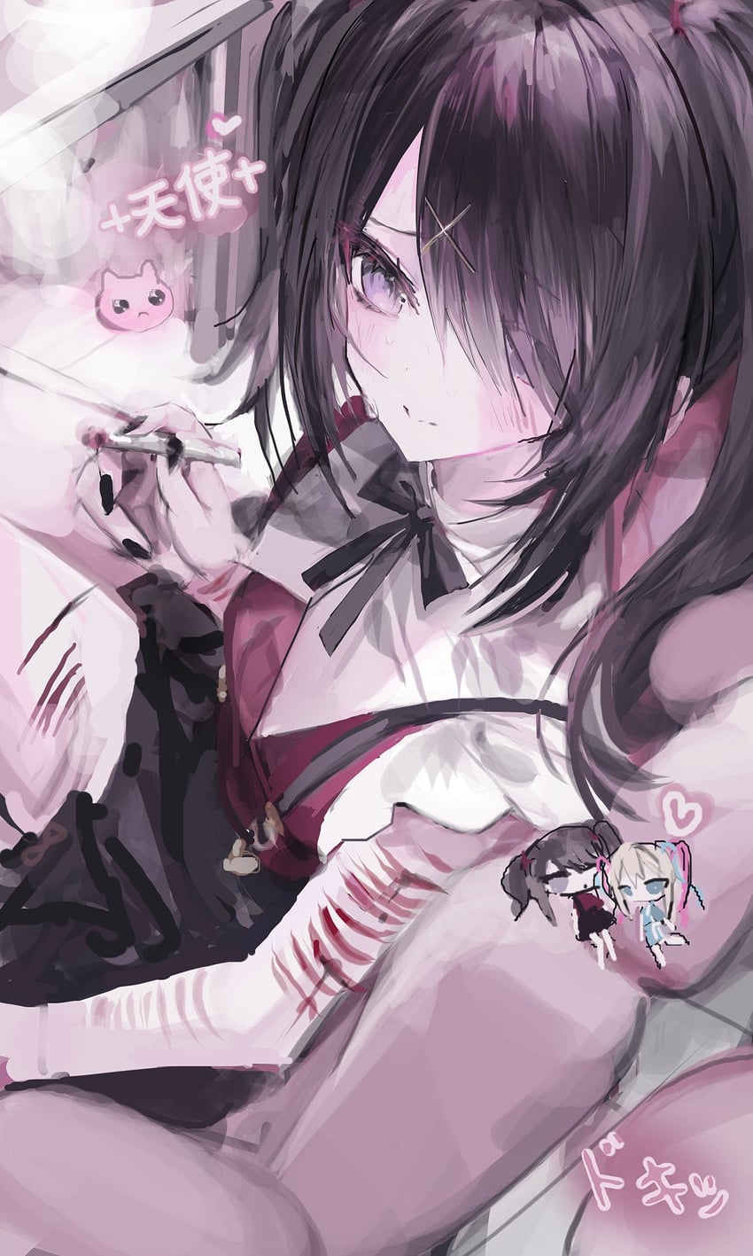 chouzetsusaikawa tenshi-chan, ame-chan, and pien cat (needy girl overdose) drawn by yunara