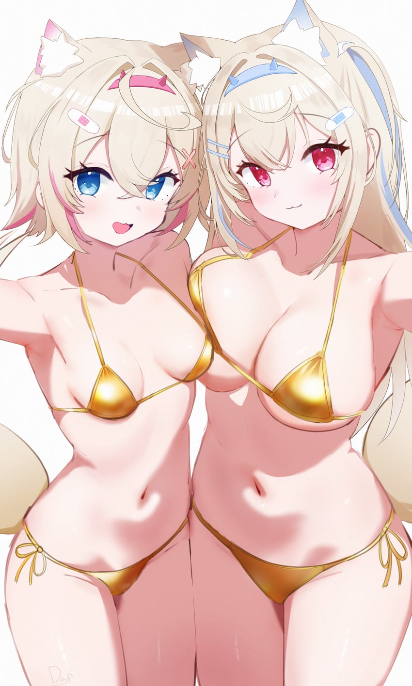 fuwawa abyssgard and mococo abyssgard (hololive and 1 more) drawn by daf_(daf_4)