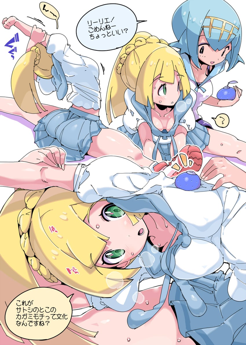 lillie and lana (pokemon and 1 more) drawn by chris_(mario)
