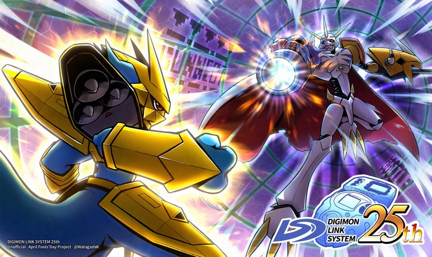 omegamon and magnamon (digimon) drawn by watagashikn