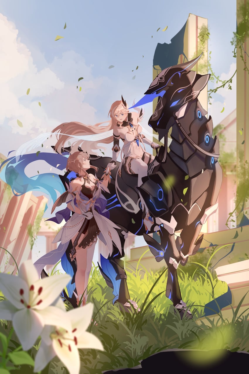 rita rossweisse and durandal (honkai and 1 more) drawn by ylceon
