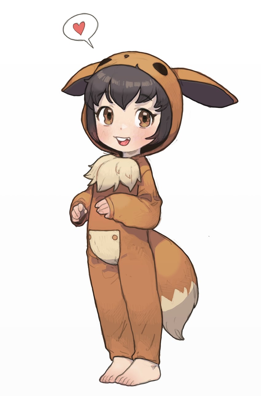 eevee and poke kid (pokemon and 1 more) drawn by possummachine
