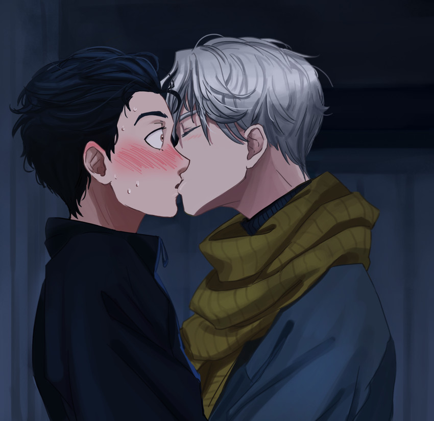 katsuki yuuri and viktor nikiforov (yuri!!! on ice) drawn by ameli-ya