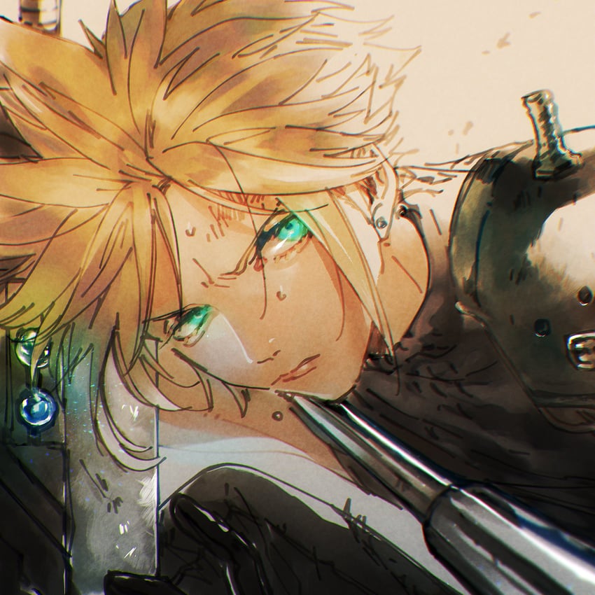 cloud strife and reno (final fantasy and 3 more) drawn by makotonishinsha