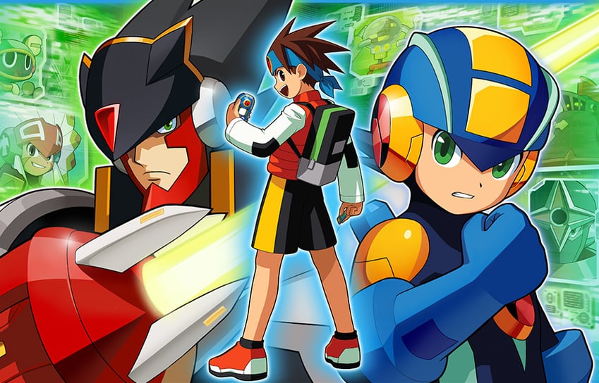 megaman.exe, lan hikari, numberman.exe, colonel.exe, tomahawkman.exe, and 3 more (mega man and 2 more)