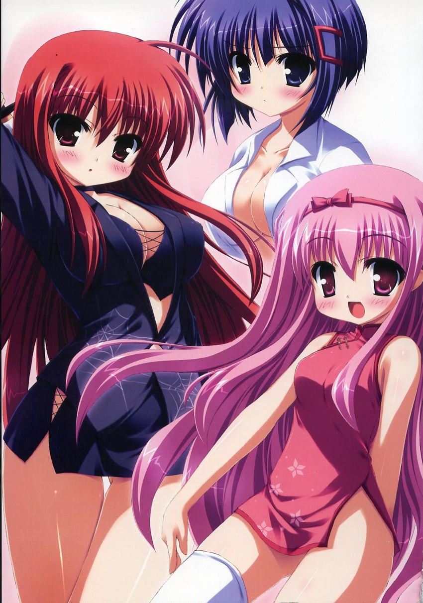 nomiya yuu, kifune mio, and fushimi makina (empty x embryo) drawn by takeponi