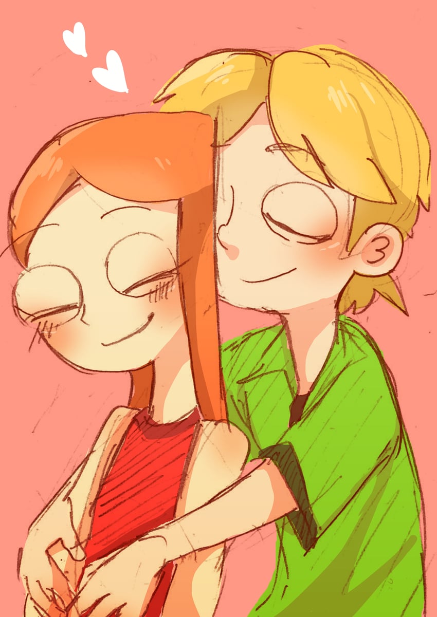 candace flynn and jeremy johnson (phineas and ferb) drawn by araomausu