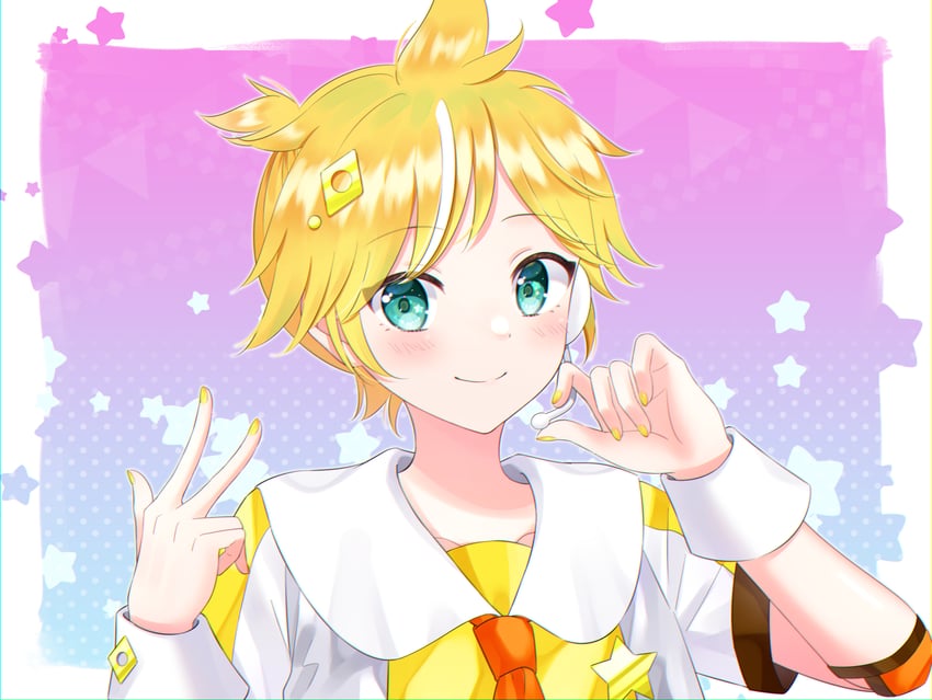kagamine len and magical mirai len (vocaloid and 1 more) drawn by rooibos