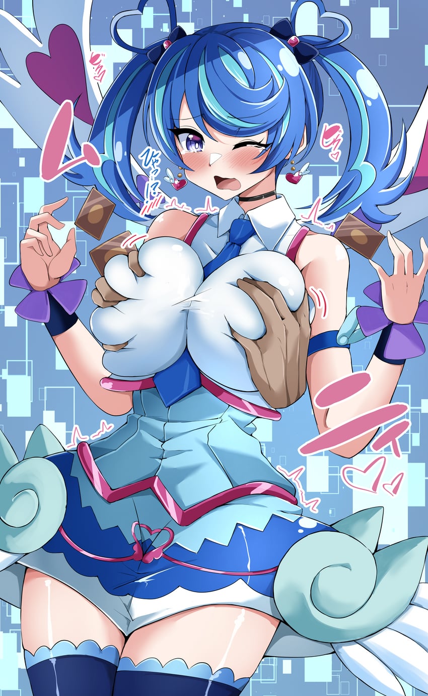zaizen aoi and blue angel (yu-gi-oh! and 1 more) drawn by ya-man