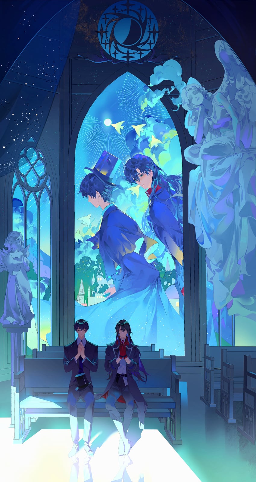 klein moretti and leonard mitchell (lord of the mysteries) drawn by zhi_zhui_yu