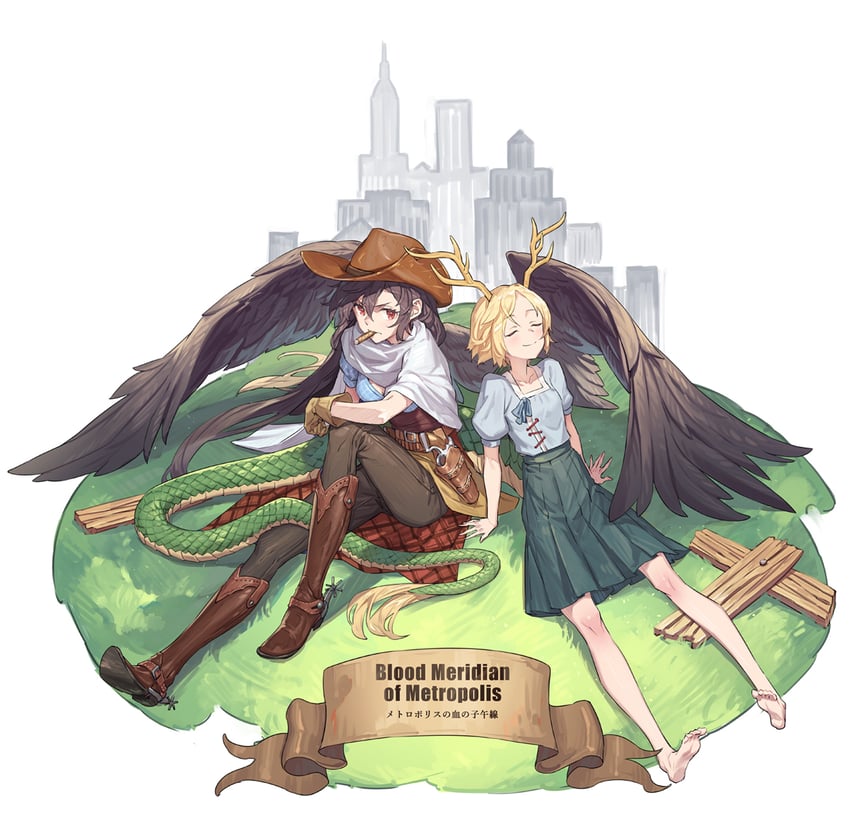 kicchou yachie and kurokoma saki (touhou and 1 more) drawn by yamamomo_(plank)