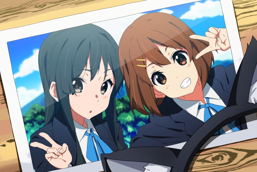 akiyama mio and hirasawa yui (k-on!) drawn by sando_(dukedevil)