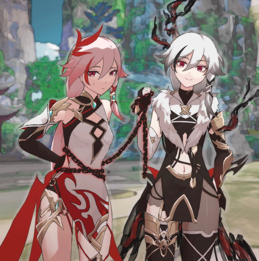fu hua and herrscher of sentience (honkai and 1 more) drawn by suzuka_(rush_rush_5rush)