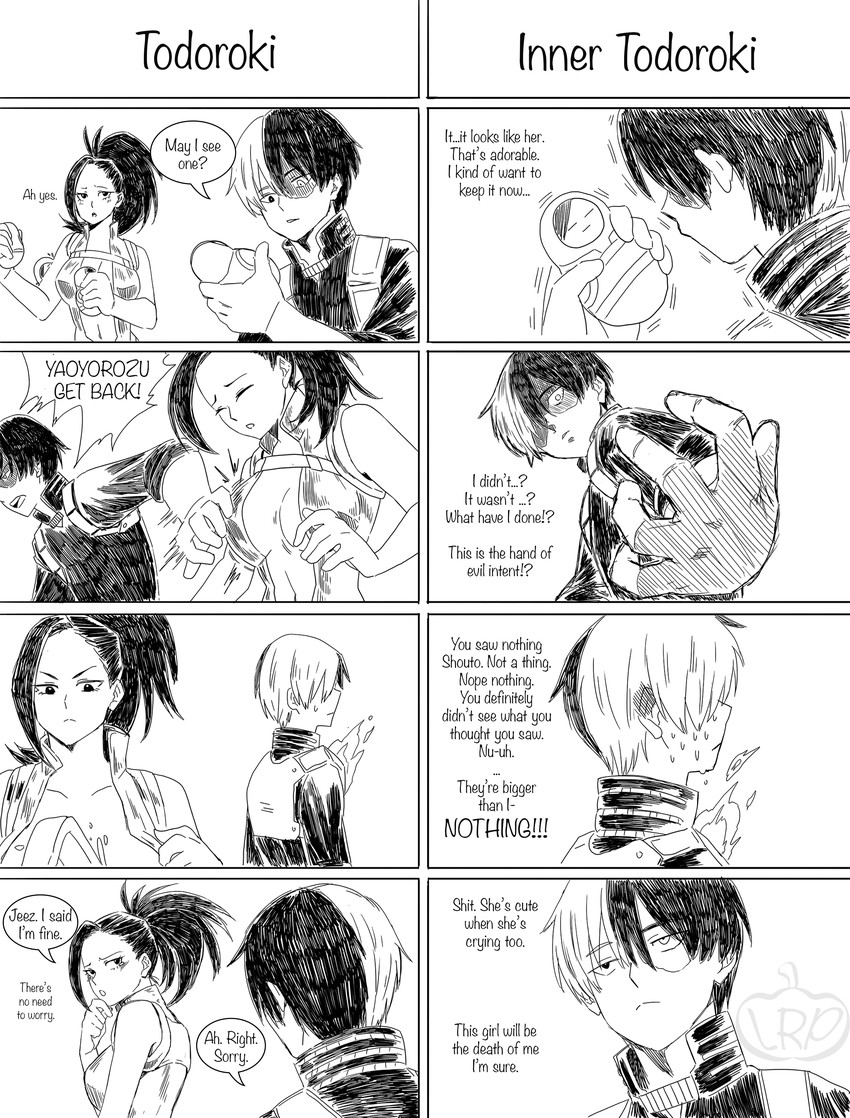 todoroki shoto and yaoyorozu momo (boku no hero academia) drawn by lilroundpumpkin