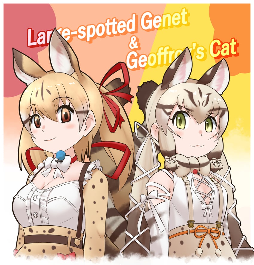 geoffroy's cat and large-spotted genet (kemono friends and 1 more) drawn by kawanami_eito