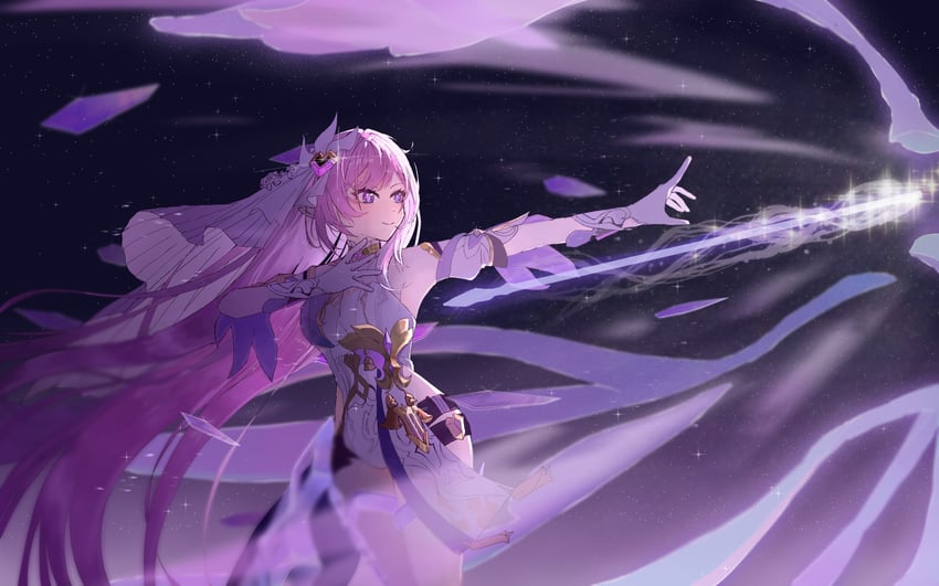elysia (honkai and 1 more) drawn by cha_noha